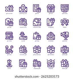 Gift Card Icon pack for your website, mobile, presentation, and logo design. Gift Card Icon line basic color design. Vector graphics illustration and editable stroke.