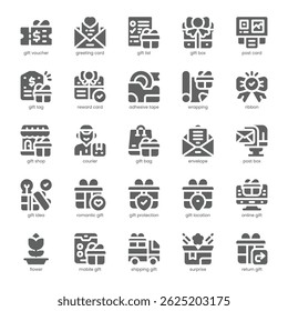 Gift Card Icon pack for your website, mobile, presentation, and logo design. Gift Card Icon solid design. Vector graphics illustration and editable stroke.