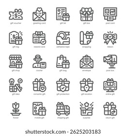 Gift Card Icon pack for your website, mobile, presentation, and logo design. Gift Card Icon outline design. Vector graphics illustration and editable stroke.