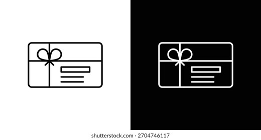 Tarjeta de regalo icono píxel perfecto. Símbolo de contorno. Dibujo lineal simple.