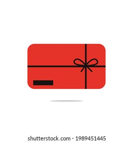 Icono de tarjeta de regalo. Rojo. Gráficos vectoriales