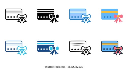 Gift card icon set multiple style collection 
