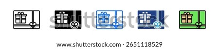 Gift Card Icon Set Multiple Style Collection