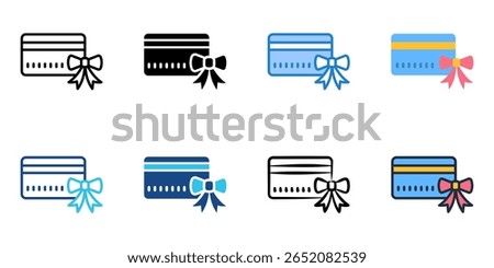 Gift card icon set multiple style collection 
