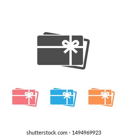 Gift card icon set symbol vector on white background