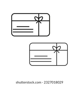 Gift card icon set. Voucher, certificate icon. Vector illustration. stock image.