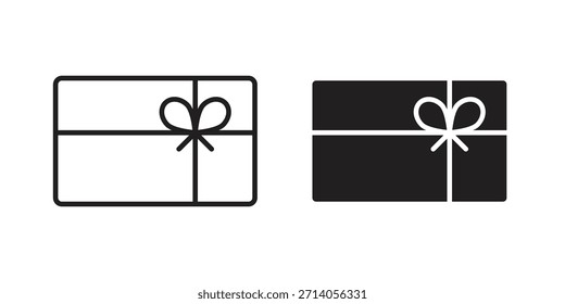Diseños de Vector de silueta de icono de Tarjeta de regalo. Trazos editables