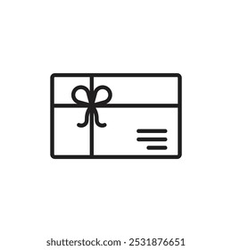 Icono de Tarjeta de regalo Simple contorno delgado