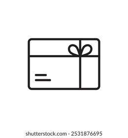 Gift card icon Simple thin outline