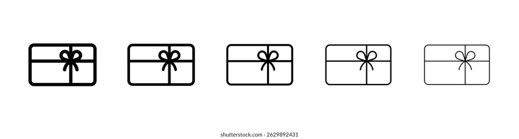 Gift card icon Simple thin line flat symbol
