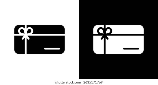 Gift card icon in solid flat trendy design style.