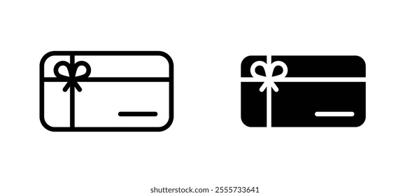 Gift card icon symbol collection on white background.