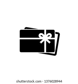 Símbolo de icono de tarjeta de regalo vector sobre fondo blanco