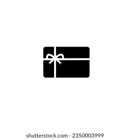 Gift card icon symbol vector. on white background. Black Card binding with white strip vector image.