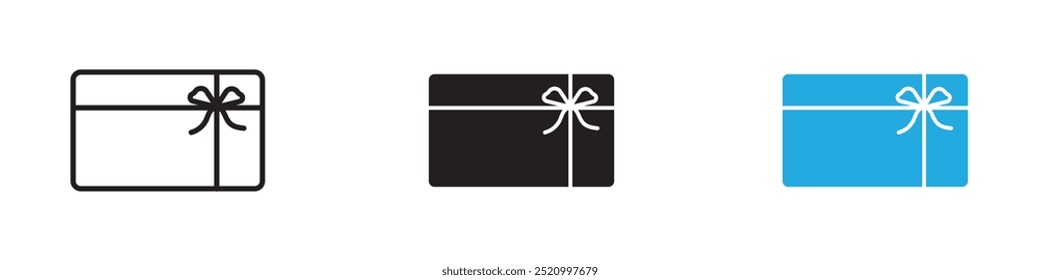Gift card icon thin line illustration