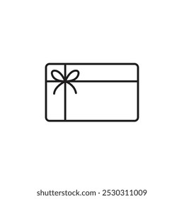 Gift card icon Thin line art isolated