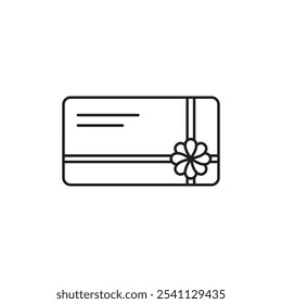 Gift card icon Thin line flat illustration