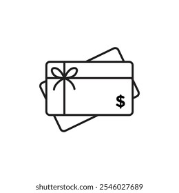 Gift card icon Thin line art isolated