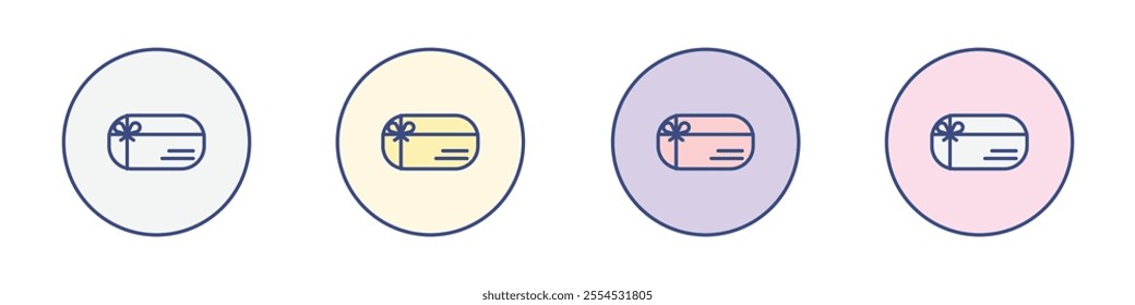 Gift card icon Thin line flat illustration