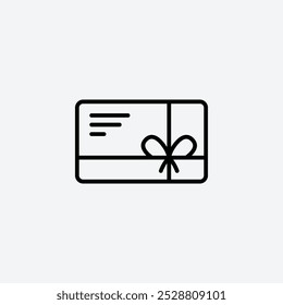 Gift card icon in tree different line stroke sizes.