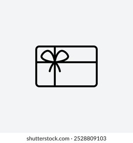 Gift card icon in tree different line stroke sizes.