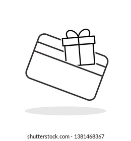 Gift card icon in trendy flat style. Gift buy symbol for your web site design, logo, app, UI Vector EPS 10. 