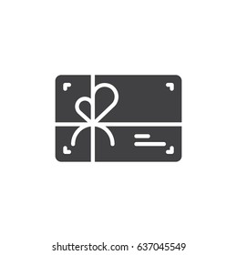 Gift card icon vector, filled flat sign, solid pictogram isolated on white. Symbol, logo illustration. Pixel perfect