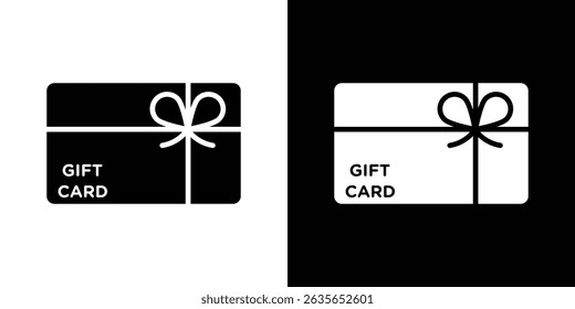 Gift card icon Vector in flat style. Collection silhouettes