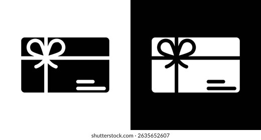 Gift card icon Vector in flat style. Collection silhouettes