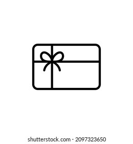 gift card icon vector, giftcard with ribbon