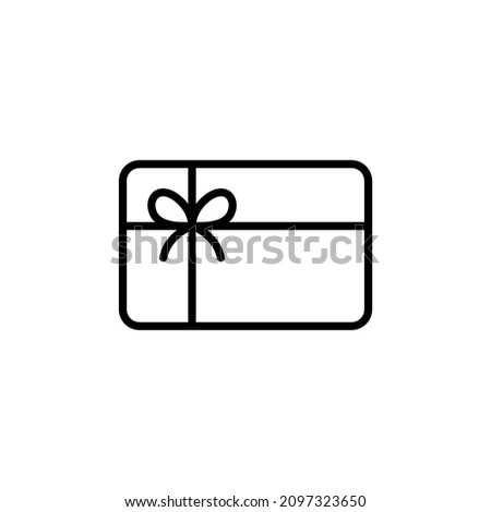 gift card icon vector, giftcard with ribbon