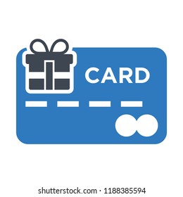 Gift card icon vector illustration blue