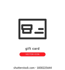 Geschenkkarte Symbol, Vektorgrafik. Kontur des Geschenkkarte-Symbols.