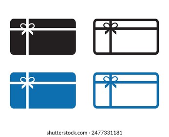 Vector de Tarjeta de regalo en color negro. Tarjeta de regalo de compras. Bono regalo, recompensa. Tarjeta de fidelidad. Adecuado para App y diseños de UI de Sitio web