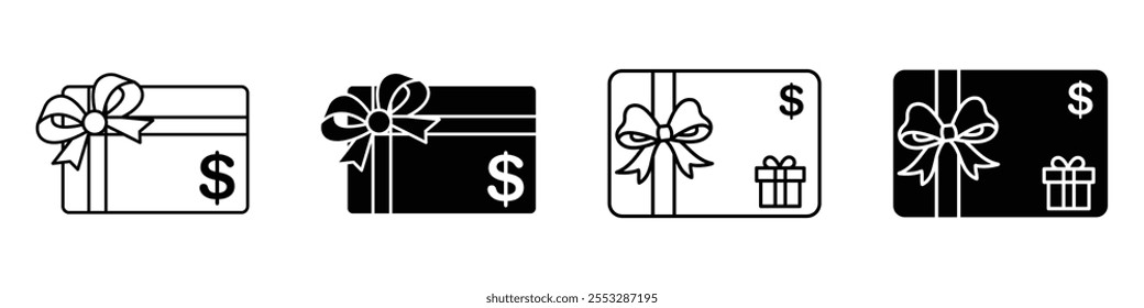 Conjunto de Vector de icono de Tarjeta de regalo. EPS10