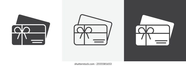 Gift card icon vector set for ui designs