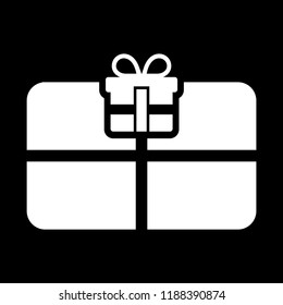 Gift card icon vector - shopping icon white
