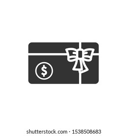 Gift card Icon vector sign isolated for graphic and web design. Gift card symbol template color editable on white background.
