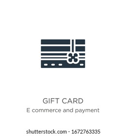 Gift card icon vector. Trendy flat gift card icon from e commerce and payment collection isolated on white background. Vector illustration can be used for web and mobile graphic design, logo, eps10