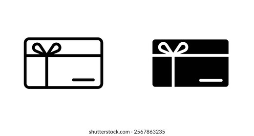 Gift card icons collection in Filled flat and thin line style.