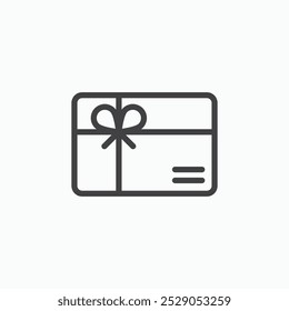 Gift card icons set. filled and line illustration
