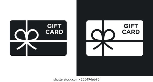 Gift card icons in solid black and white colors