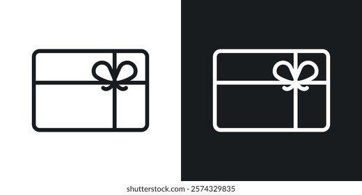 Gift card icons in thin black and white stroke liner style