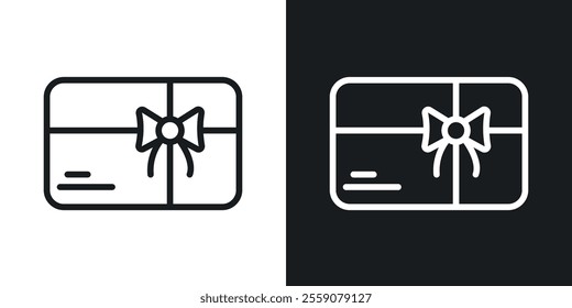 Gift card icons. vector set in black colors