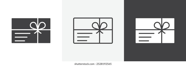 Gift card icon.Trendy modern flat linear vector illustration on white background.