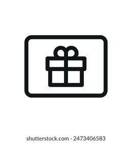 Gift card isolated icon, gift card for shopping vector symbol with editable stroke