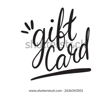Gift Card lettering doodle hand drawn text. . Vector illustration