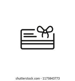 Gift Card Line Icon. Flyer, Discount, Certificate. Invitation Concept. Vector Illustration Can Be Used For Topics Like Birthday, Shopping, Coupon