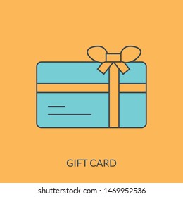 Gift Card Line Icon. Flyer, Discount, Certificate. Invitation Concept. Vector Illustration Can Be Used For Topics Like Birthday