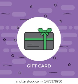 Gift card line icon. Flyer, discount, certificate. Invitation concept. Vector illustration can be used for topics like birthday,